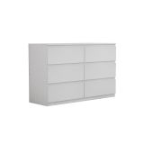 Cómoda de 6 Cajones con Amplio Espacio de Almacenaje, blanco