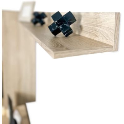 Mueble de salón y TV Moderno con Leds Color Cambria, cambria y grafito módulo de comedor
