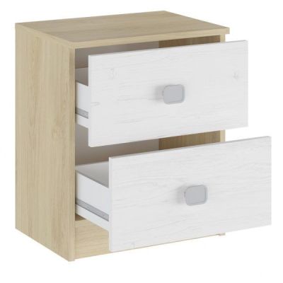 Cabezal + Dos Mesitas de Noche,Acabado en Cambrian y Blanco