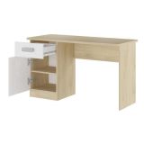 Mesa de Estudio, Escritorio con 2 Cajones, Mesa de Ordenador, Acabado en Color Blanco y Cambrian 70.8 x 120 x 49.8 cm