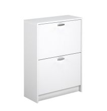 Zapatero Recibidor Blanco – Mueble Auxiliar Estrecho con 2 Puertas | Capacidad 12 Pares | 81,6 x 60 x 25 cm