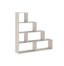 Meyvaser Librería Estantería con cuatro baldas Color Beige Tipo escalera de Madera 143,3x37,5-144,9x27,9 cm
