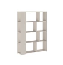 Estantería Decorativa, Librería, Separador Ambientes, Acabado en Color Beige, Medidas: 176 cm (Al) x 129 cm (Anc) x 33 cm (Fon)