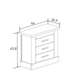Pack de Dormitorio con Cabecero de 160 x 120 cm + 2 Mesitas de Noche + Cómoda | Color Cañón
