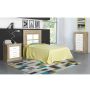 Pack Cabecero de 110 x 120 cm + 1 Mesita de Noche + Sinfonier, Color Cambria y Blanco (para Cama de 135-140 o 160)